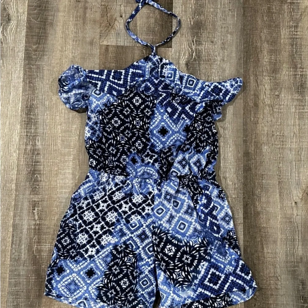 💞 Girls Size 10-12 Blue Romper - Picture 1 of 3